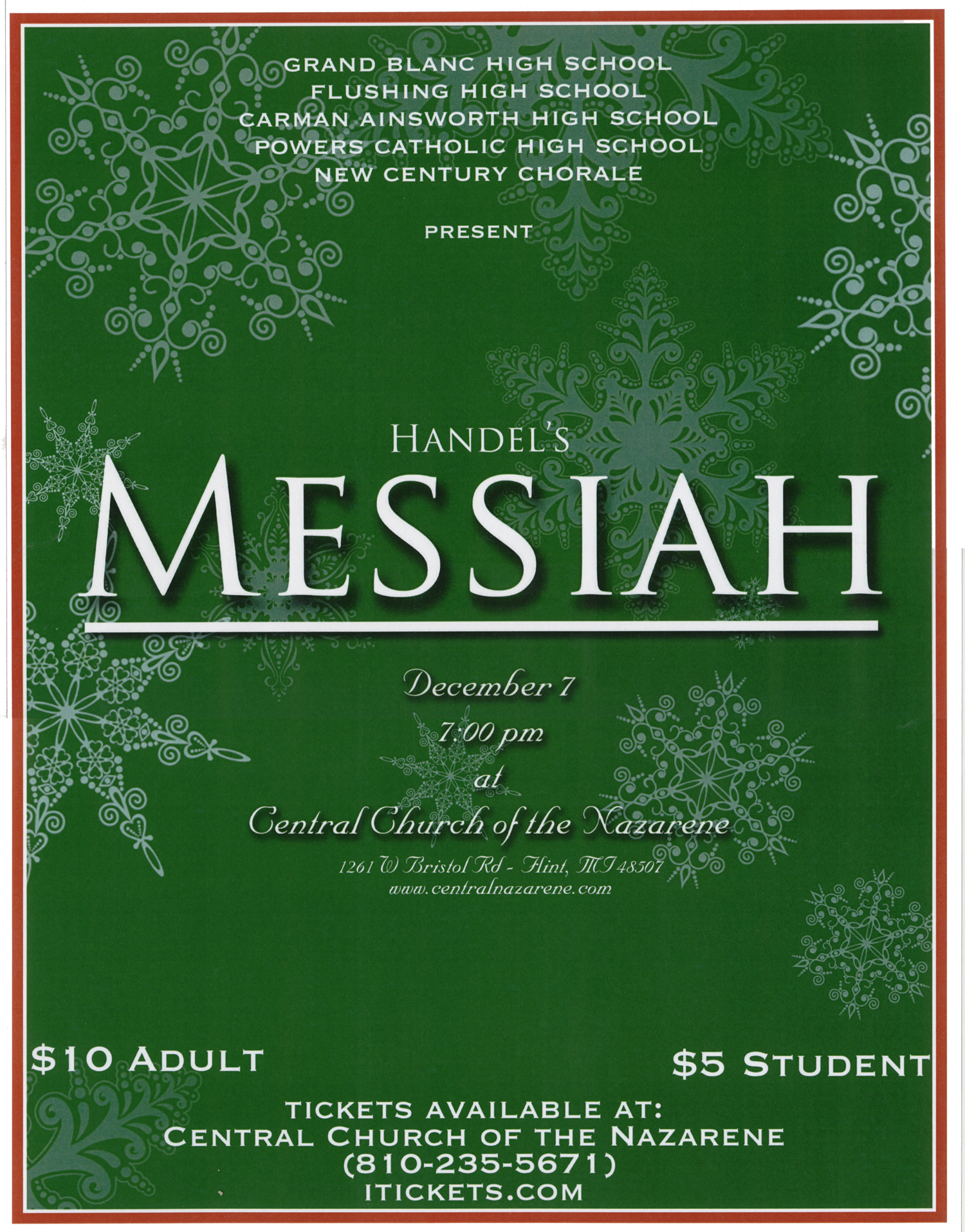 Combined High School Chorale “Messiah” Concert CarmanAinsworth